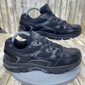 Vionic Walker Classic Women's Black Leather Walking Shoes Sz 9 Comfort Sneakers